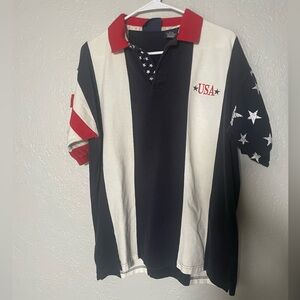 USA Men’s Polo Shirt - Red White Blue